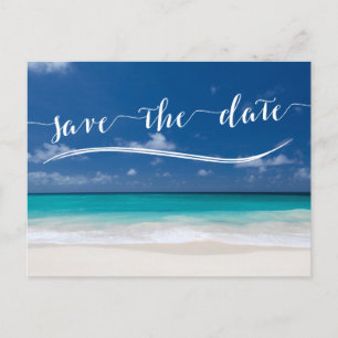 Calligraphy Beach Save the Date Postkarten