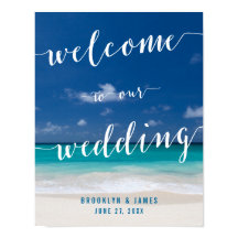 Calligraphy Beach Wedding Empfang signieren