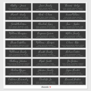 Calligraphy Black Wedding Guest Address Labels