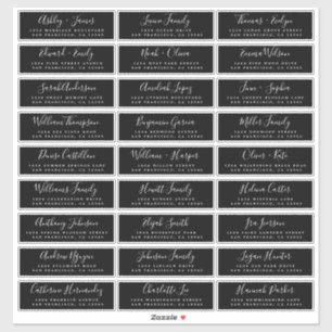 Calligraphy Black Wedding Guest Address Labels
