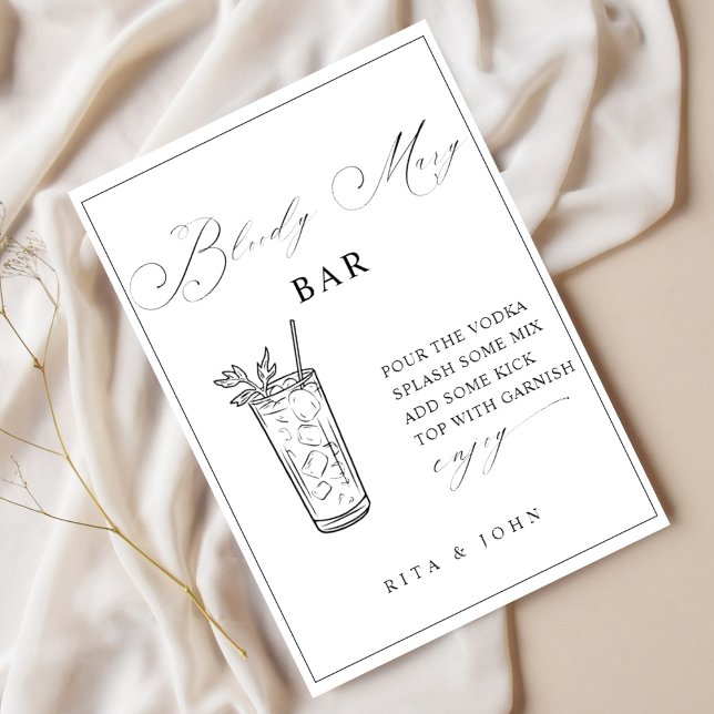 Calligraphy Bloody Mary Bar Wedding Sign Poster (Von Creator hochgeladen)