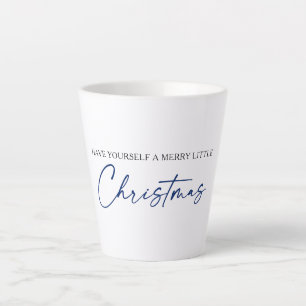 Calligraphy Blue Ink Pen Minimalistische Weihnacht Milchtasse