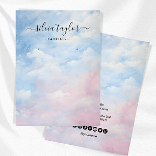 Calligraphy Blue Sky Clouds Earring Display Card Visitenkarte
