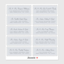 Calligraphy Blue Wedding Guest Address Labels