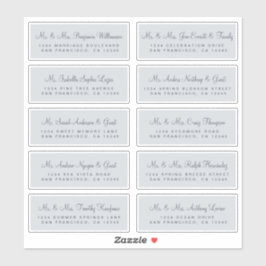 Calligraphy Blue Wedding Guest Address Labels