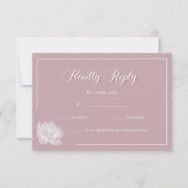 Calligraphy Blush Pink White Floral Wedding  RSVP Karte