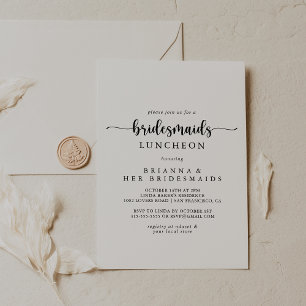 Calligraphy Bridesmaids Luncheon Dusche Einladung