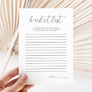 Calligraphy Bucket List Brautparty Game Card
