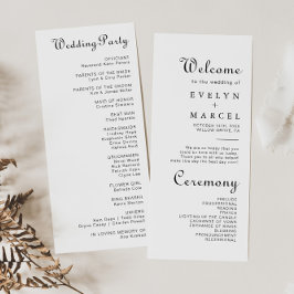 Calligraphy Classic Minimalistisch Wedding Program Programm