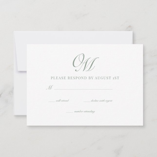 Calligraphy Classic Moderne Hochzeit RSVP Karte (Rückseite)