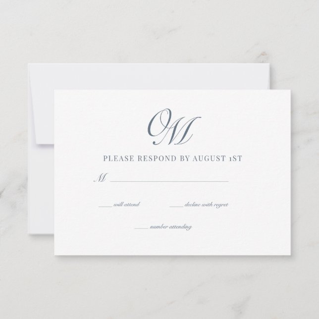 Calligraphy Classic Moderne Hochzeit RSVP Karte (Rückseite)