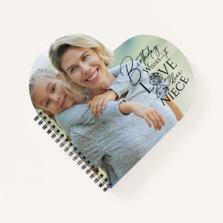 Calligraphy Custom Photo Birthday For  Niece Notizbuch