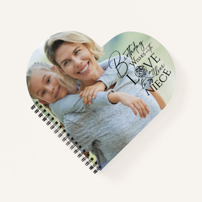 Calligraphy Custom Photo Birthday For  Niece Notizbuch (Vorderseite)