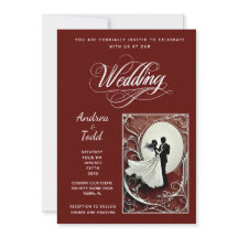 Calligraphy dance burgundy Vintag Foto Wedding