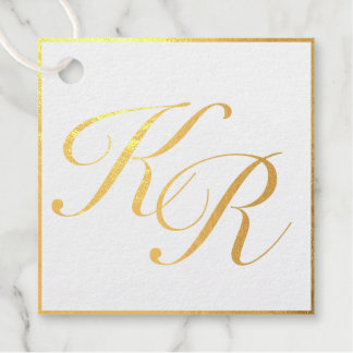 Calligraphy Elegane Luxury Gold Foil Geschenkanhänger