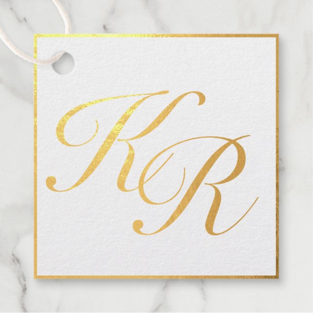 Calligraphy Elegane Luxury Gold Foil Geschenkanhänger (Vorderseite)