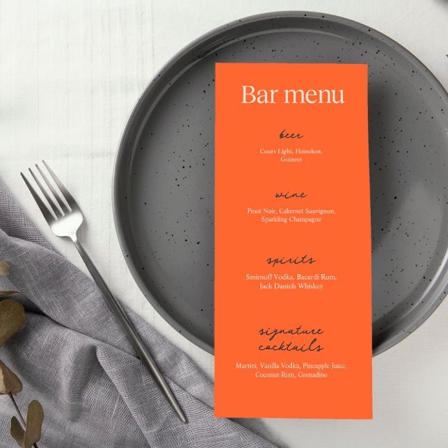 Calligraphy Elegant Beige Wedding | Bar trinken Menükarte (Von Creator hochgeladen)