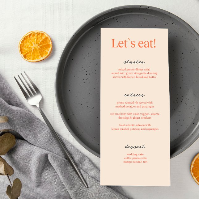 Calligraphy Elegant Beige Wedding Menu Cards Menükarte (Von Creator hochgeladen)