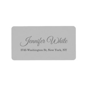 Calligraphy Elegant Bold Retro Gray Adressaufkleber