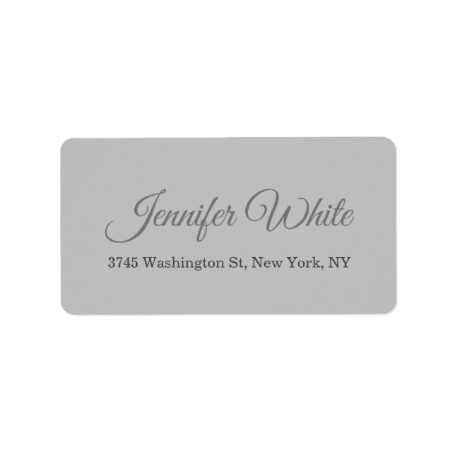 Calligraphy Elegant Bold Retro Gray Adressaufkleber (Vorne)