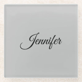Calligraphy Elegant Bold Retro Gray Glasuntersetzer