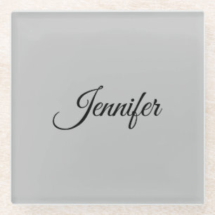 Calligraphy Elegant Bold Retro Gray Glasuntersetzer