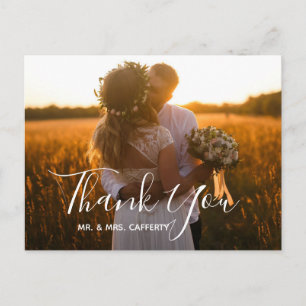 Calligraphy Elegant Script Brush Foto Vielen Dank Postkarte