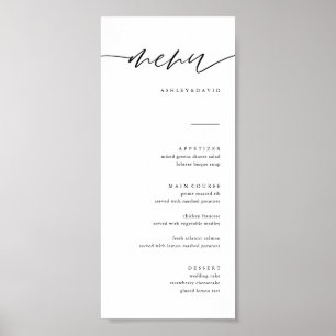 Calligraphy Elegant Wedding Menu Cards herunterlad Poster