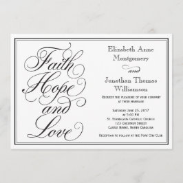 Calligraphy Faith Hope Liebe Hochzeit Einladung