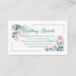 Calligraphy Floral Fresh Pink Peony Wedding Begleitkarte