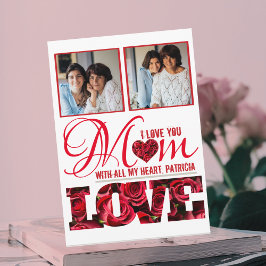 Calligraphy Floral Trendy Modern Foto Mothers Day Karte