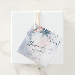 Calligraphy Floral Vielen Dank Dusty Blue ID771 Geschenkanhänger