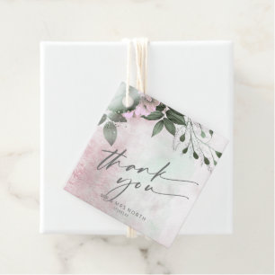 Calligraphy Floral Vielen Dank Mauve ID771 Geschenkanhänger