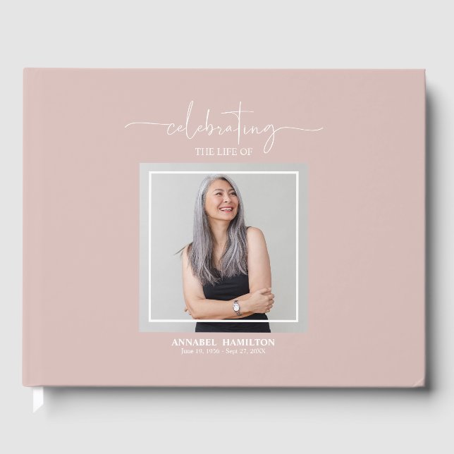 Calligraphy Foto Memorial Erinnerung Gästebuch (Vorderseite)