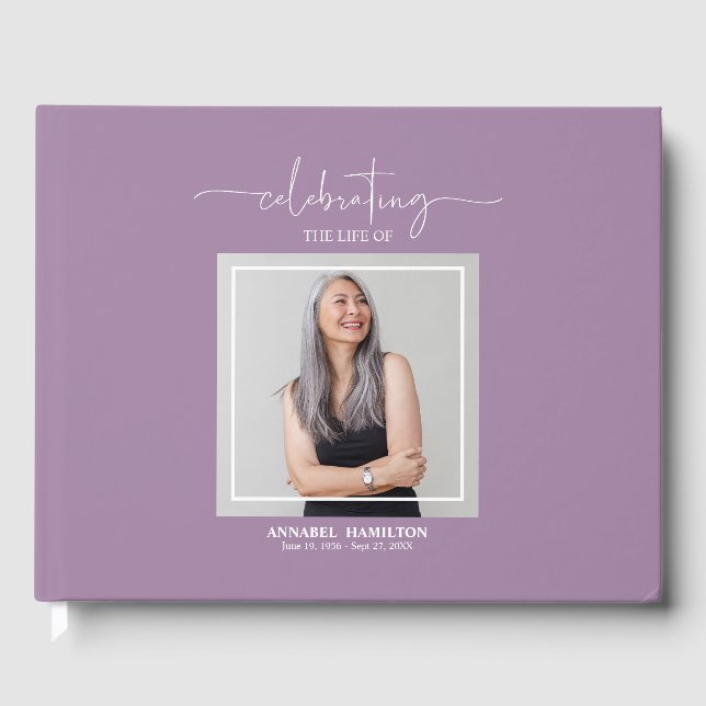 Calligraphy Foto Memorial Erinnerung Gästebuch (Vorderseite)