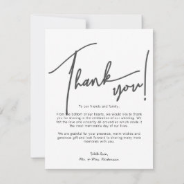 Calligraphy Fotos Hochzeit Dankeschön-Karte Dankeskarte