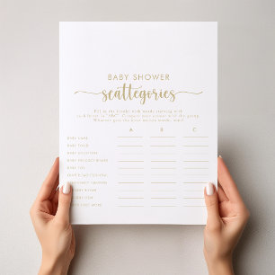 Calligraphy Gold Baby Shooting Scattegories Game