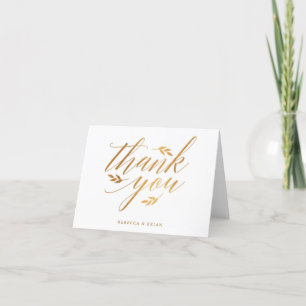 Calligraphy Gold Foil Wedding Lux Danke-Card Dankeskarte