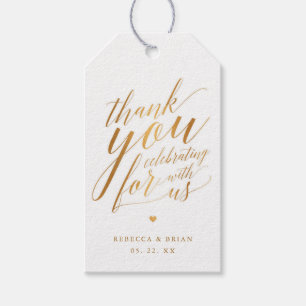 Calligraphy Gold Foil Wedding Vielen Dank für Ihr Geschenkanhänger