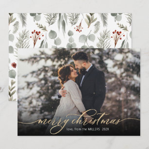 Calligraphy Gold Script Foliage Foto Weihnachten