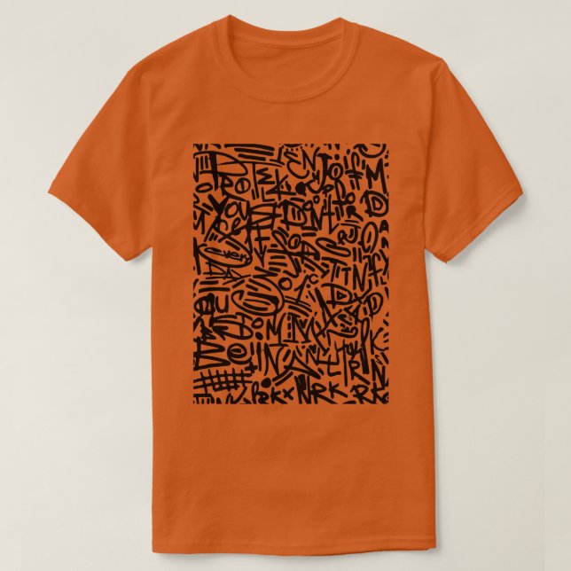 Calligraphy Graffiti Street Art Urban Pattern T-Shirt (Design vorne)