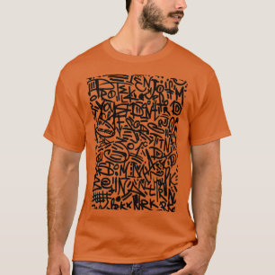 Calligraphy Graffiti Street Art Urban Pattern T-Shirt