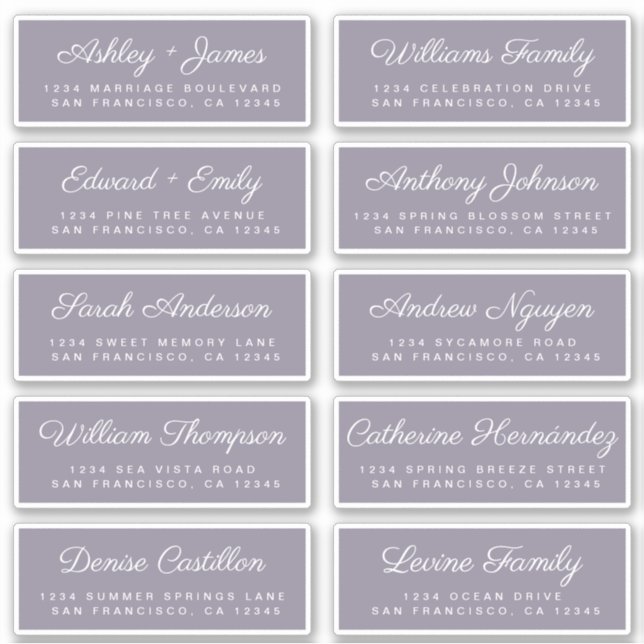 Calligraphy Guest Address Labels ORDER 6" oder 8"! (Vorderseite)