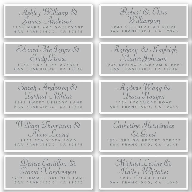 Calligraphy Guest Address Labels ORDER 6" oder 8"! (Vorderseite)