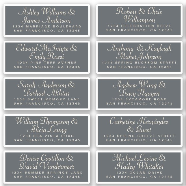 Calligraphy Guest Address Labels ORDER 6" oder 8"! (Vorderseite)