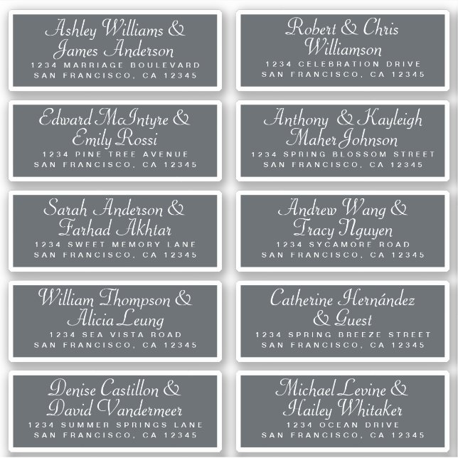Calligraphy Guest Address Labels ORDER 6" oder 8"! (Vorderseite)