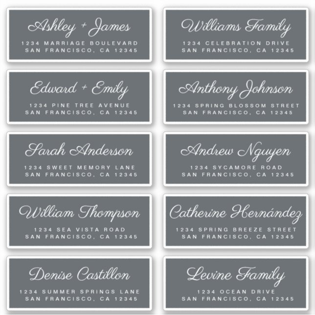 Calligraphy Guest Address Labels ORDER 6" oder 8"! (Vorderseite)