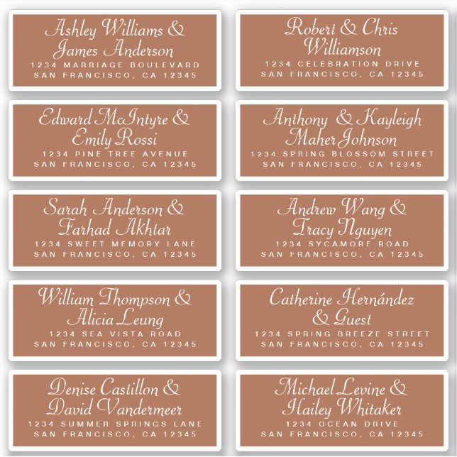 Calligraphy Guest Address Labels ORDER 6" oder 8"! (Vorderseite)