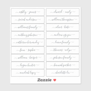 Calligraphy Guest Names Labels 18x, ORDER M oder L