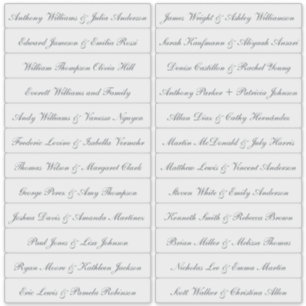 Calligraphy Guest Names Labels Transparent